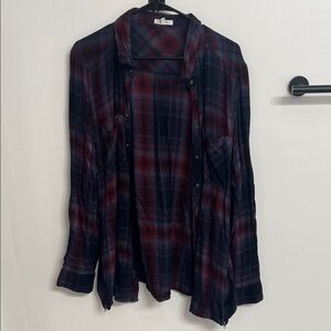 Maurices Red and Blue Plaid Shirt